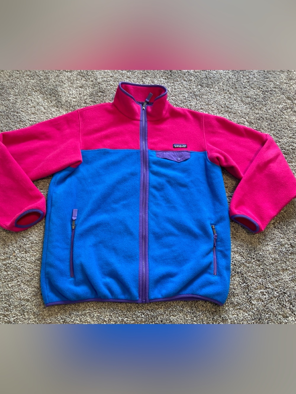 Patagonia Synchilla fleece jacket women XL fullzip color block